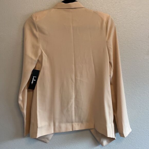 NWT- Lulus cream open draped-Lightweight Miss Punctuality  blazer- Size XS - Picture 9 of 15